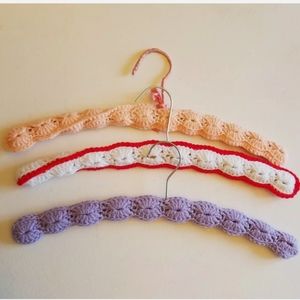 Vintage Knitted Crotchet Clothing Hangers Clothes